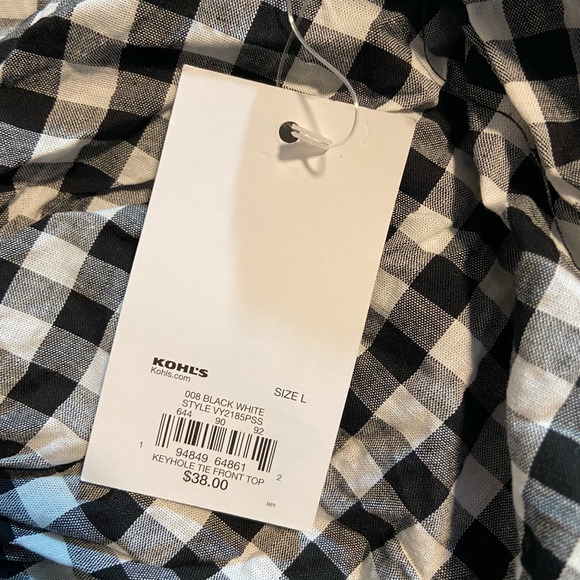 Long sleeve gingham top - Picture 3 of 4